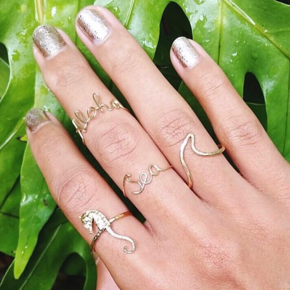 🆕14K Gold Dipped Sea Horse Ring